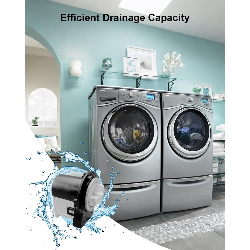 TIKSCIENCE Washer Drain Pump Motor Fit for LG WM8500HVA WM9000HVA