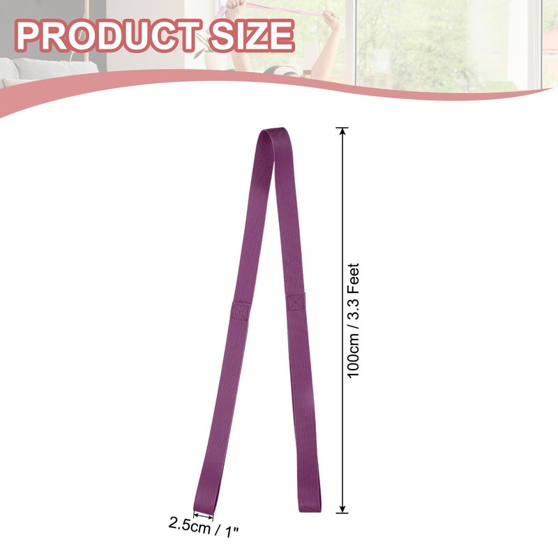 PATIKIL Stretch Strap with Loops 3.3ft, Cheerleading Flexibility Stunt Strap