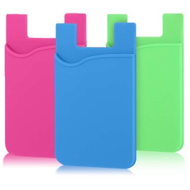 Tek Styz PRO Stick on Wallet Works for Lenovo Tab A10 with Room for 3 Cards/ID/Money 3pack (Blue,Green,Pink)