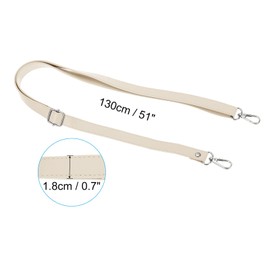 PATIKIL Leather Purse Strap Replacement 51 Inch, Adjustable Shoulder Crossbody Replacement Strap with Silver Hardware, Beige