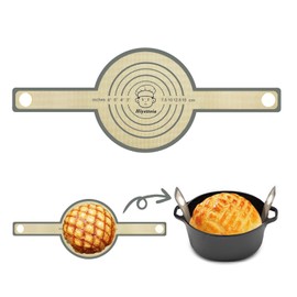 1Pc Silicone Bread Sling, Easy Clean Non Stick Bread Mat for Dutch Oven，8.3 Inch Sourdough Silicone Bread sling with Long Handles, Reusable Bread Sling for Transferable Dough, Grey