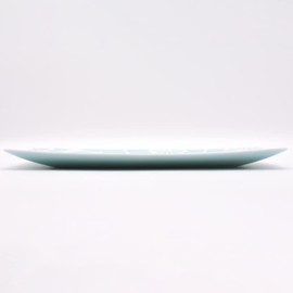 Hasamiyaki 18087 "Hafuri" Long Plate Long Square Plate Grilled Dish, Approx. 9.8 x 5.3 inches (25 x 13.5 cm), Blue, Plum