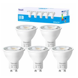 Yexati Yexati GU10 LED Bulbs,550 lumens,7w(Equivalent to 50w Halogen LED),Cool White 6000K,Non Dimmable,Pack of 5