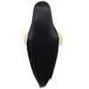 ANOGOL Long Black Wig Middle Part Witch Vampire Cosplay Goth