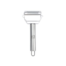 HADI KITCHENWARE Dual Julienne & Vegetable Peeler – Stainless Steel Fruits Vegetable Peeler, Cutter, Slicer, Shredder, Scraper - Multifunctional Slicer for Potato Cucumber Carrot Apple Orange Melon