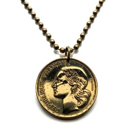 1953 France 20 Francs coin pendant French Marianne Paris Lyon Marseille Lille Nantes Nice Toulouse Bordeaux Rennes Reims Avignon Saint-Étienne Havre Carcassonne Mont Saint-Michel Montpellier n000047