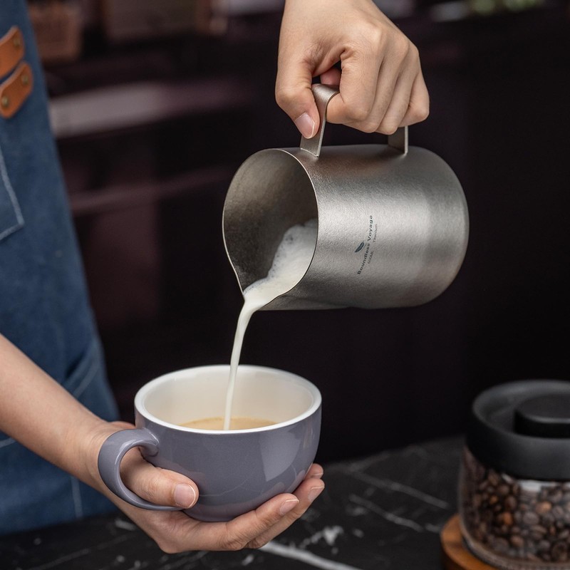 Boundless Voyage Titanium Espresso Steaming Pitcher Titanium Milk Frother Cup