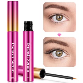 Eyelash Serum, Lash Serum without Hormones, Eyelash Serum with Gentle Formula, Lash Serum to Promote Eyelash Growth for Fuller, Longer Looking Eyelashes and Eyebrows