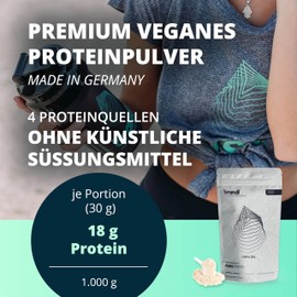 Brandl® Vegan Protein Powder Banana without Artificial Sweeteners Protein Powder Vegan for Athletes Vegan Protein 1000 g Banana