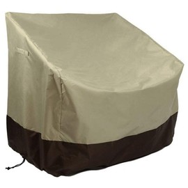Patio Chair Covers Outdoor Lounge Chair Durable Cover Waterproof Furniture Single Chair Sofa Cover for Veranda Garden Patio (Apricot & Coffee, L: 38x35x31in/ 96.5x89x79cm)