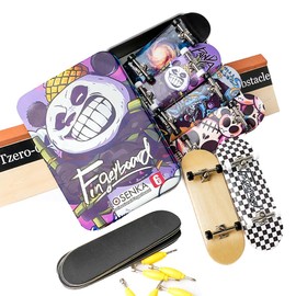 LOSENKA 6 PCS Pro 32mm Fingerboard Wooden Board Professional Mini Finger Skateboard Set of 6 (6pcs)