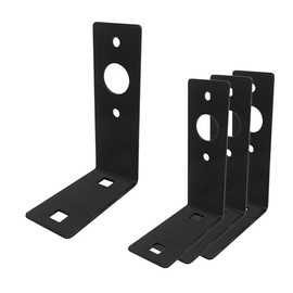 Trailer Light Mounting L Shaped Bracket, Heavy Duty, 4.5 x 3 x 1.5 inch (Black, 4 Pack)