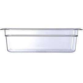 CFS Sartén de plástico para alimentos, 1/3, tamaño 4 pulgadas de profundidad, transparente