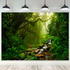 Fmarui Tropical Jungle Backdrop Rain Forest Evergreen Forest Small Waterfall