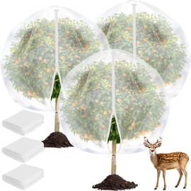 Tetutor 10x10 FT Fruit Trees Netting with Zipper,3Pcs Large Tree Nets for Fruit Trees with Drawstring, Plant Garden Insect Bird Netting Pest Barrier for Spring Peach Apple to Prevent Cicadas Bird