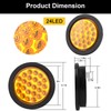 8pcs 4 Inch Round Amber Strobe Lights 24 LED Trailer