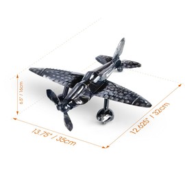 Vintage Metal Airplane Decor Model, Retro Iron Airplanes Handicraft Sculpture, Aviation Industrial Plane Photo Props Home Room Ornament