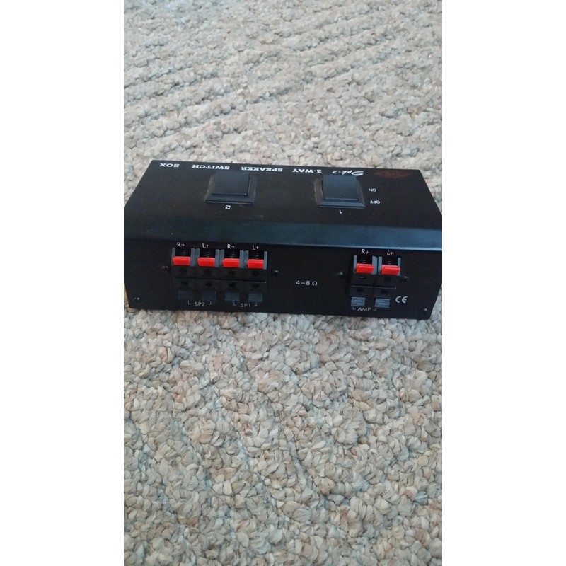 YIS 2 Pair Speaker Selector Switch Box with 3.5mm Jack