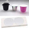 Disposable Aluminum Foils Lids Coffee Capsule Cups with Wooden Stand