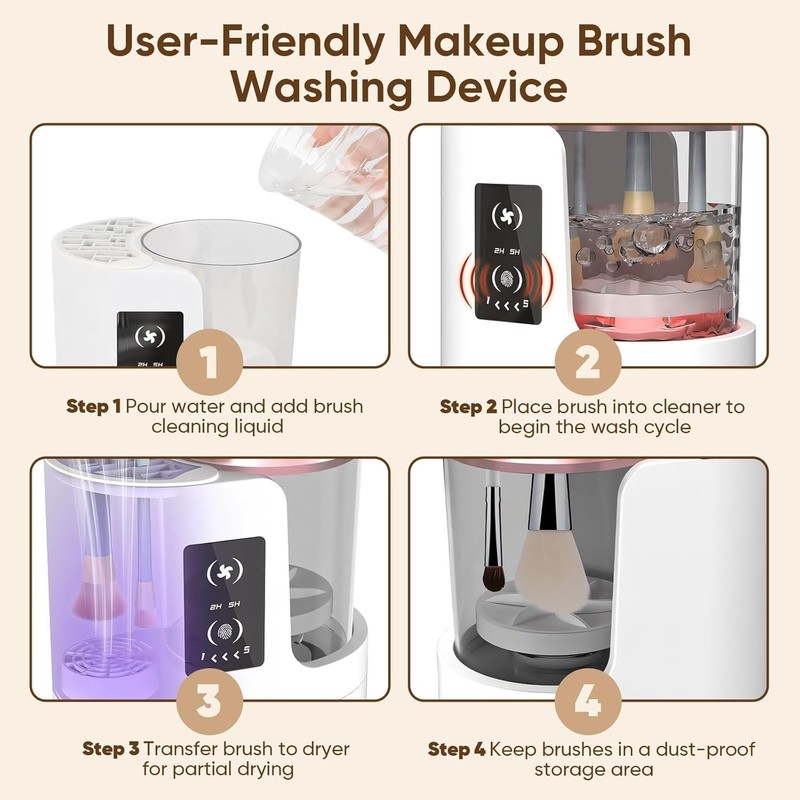 3 IN 1 Electric Makeup Brush Cleaner,Automatic Makeup Brush Cleaner