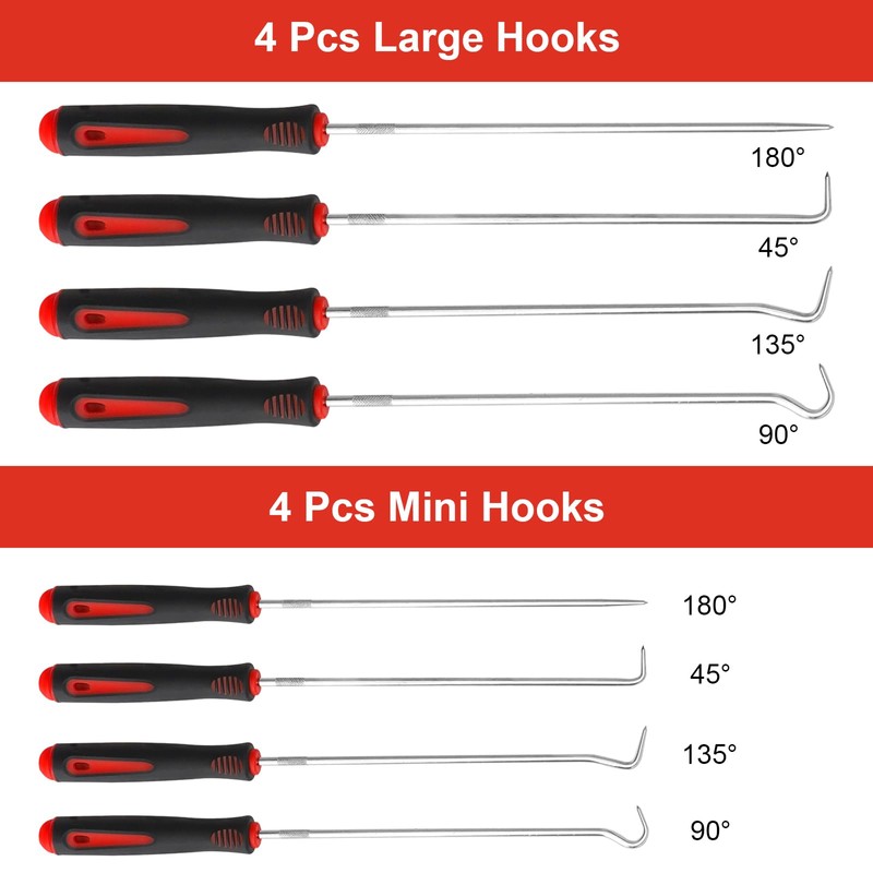 VOSSOT 8-Piece Mini Pick and Hook Set, Universal Needle Hook