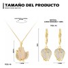 Collar Tulipan Dije Mujer Aretes Largo Juego De Joyeria Lujo