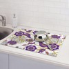 Purple Flower Kitchen Drying Mat Boho Floral Microfiber Dish Drainer