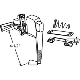 Lock & Lock Push Button Storm Door Latch Set Black No Lock Out 1-3/4"