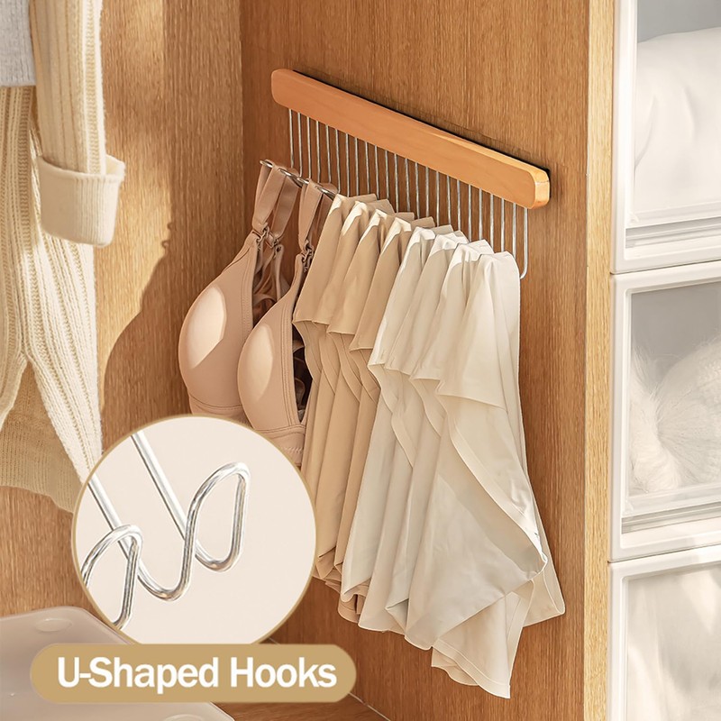 Pull Out Bra Hanger for Closet, Sliding Hooks Rack for