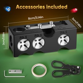 DOYFAY Billiards Pool Cue Tip Shaper 10-in-1 Pool Cue Tips Repair Kit Essential Pool Cue Tool for Precision Cue Tip Maintenance Shaping