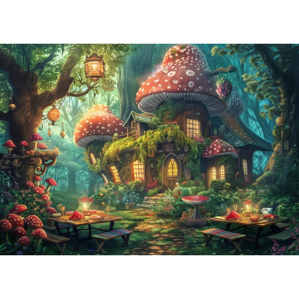 MISITU 1000 Pieces Jigsaw Puzzles for Adults 1000 Mushroom House