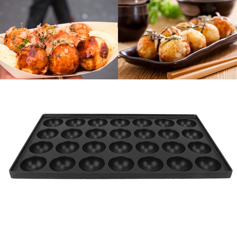 28 Holes Takoyaki Maker Octopus Meatballs Baking Tray Nonstick Kitchen