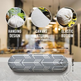 Arrows Plastic Bag Holder, Wall Mount Large Grocery Bags Holder, Washable Shopping Bags Carrier​for Home Kitchen Pantry, Housewarming Gift for Women Friends Family, Kitchen Pattern Garbage Bag 70