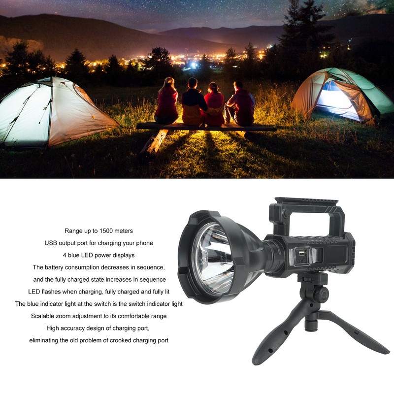 W590 Rechargeable Spotlight Handheld Lamp Strong Light Searchlight USB Chargeable
