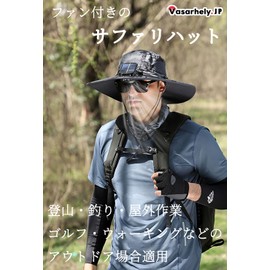 Vasarhely Men's Safari Hat, Foldable, Adventure Hat, Boonie Hat, Stylish, Fishing Hat, Military Hat, Sun Hat, Hat, Spring, Summer, Autumn, Wide Brim Outdoor, gray