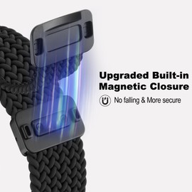 Folavii Magnetic Braided Compatible with Kospet Tank M3 Ultra/M3/M2/T3 Ultra/T3/T2 Bands, 22mm Nylon Stretchy Sport Strap Wristband Replacement for Amaztim M3/M2/T2 Military Watch Men Women