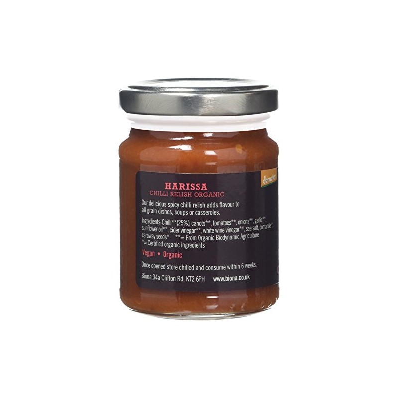 Biona Organic Harissa Chilli Relish, 125g
