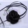 Wendalern Flower Pearl Choker Necklace for Women Black Satin Rose