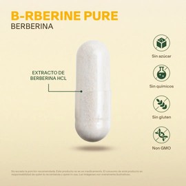 Berberina Hcl 60 Capsulas 1000 Mg Suplemento Vitalbotanics Sabor Sin sabor