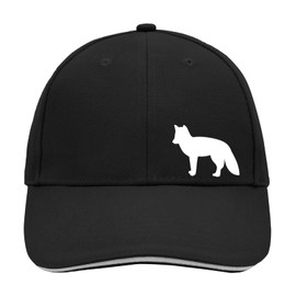 Huuraa Cap Hat Fox Silhouette Unisex Cap Size with Motif for All Animal Lovers Gift Idea for Friends and Family, Black/Light Grey