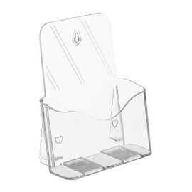 Relaxdays Flyer Stand, Flyer Stand DIN A5, Acrylic, 1 Compartment, for Standing and Hanging, Wall Brochure Holder, Transparent