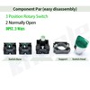 10Amp 22mm 3 Position Rotary Selector Switch with 110V Green
