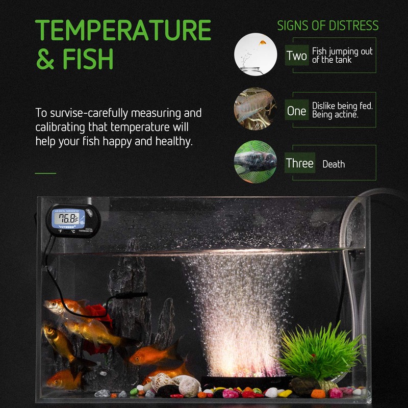 VIVOSUN 4-Pack LCD Digital Aquarium Thermometer Fish Tank Water Terrarium