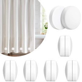 Momooda 6 Paar Duschvorhang Gewichte Magnet für Gardinen, Schwere Rostfreier Magnetische Silikon Vorhanggewichte für Vorhänge, Flaggen, Tischdecke hör Aufhören zu Blasen, Weiß