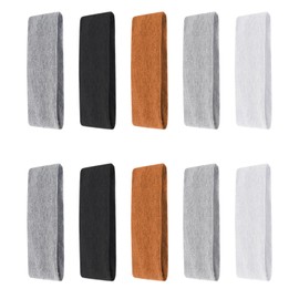 LAGAHS 10PCS Non Slip Headband, Stretchy Elastic Headbands for Women's Hair, Cotton Hair Bands for Yoga Golf Gym Camping and Running(Black, White, Dark Grey, Light Grey, Brown)