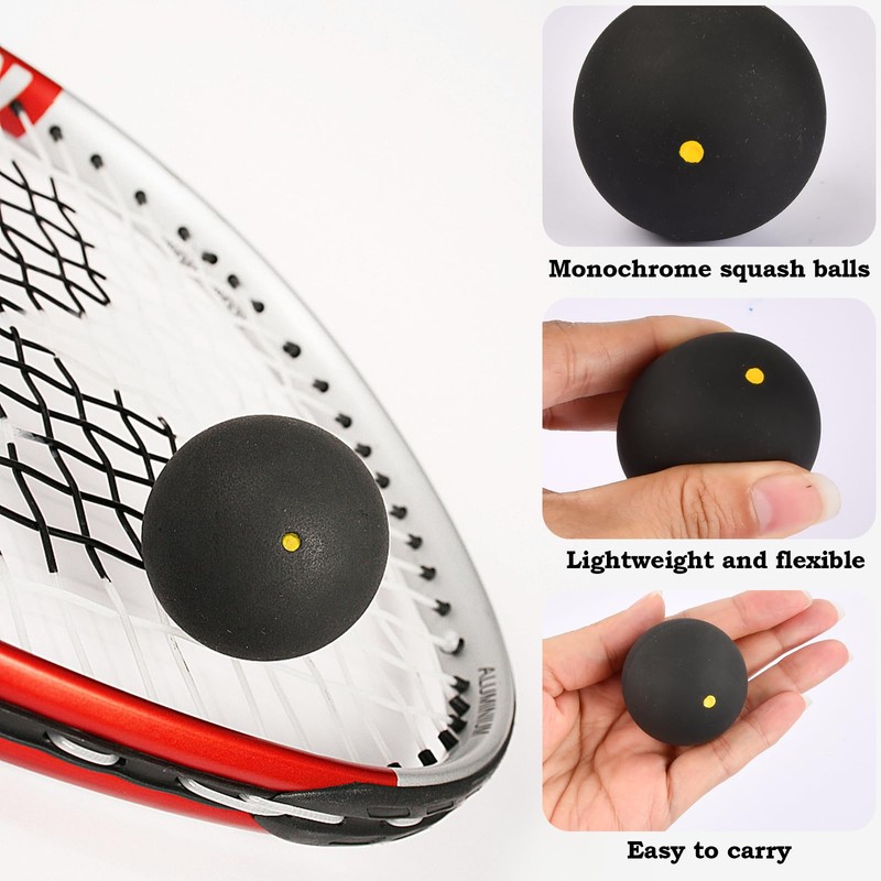 Homirty Squash Balls Sport Squash Ball, Rubber Squash Racket Balls,