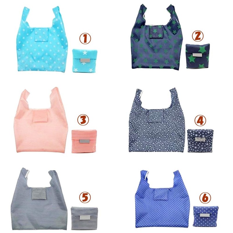 SCGEHA Eco Bag, Set of 6, Foldable, Shopping Bag, Waterproof,