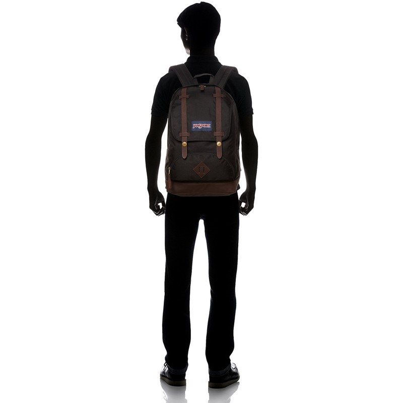 JanSport Cortlandt 15-inch Laptop Backpack - Rugged Vegan Leather Bag,