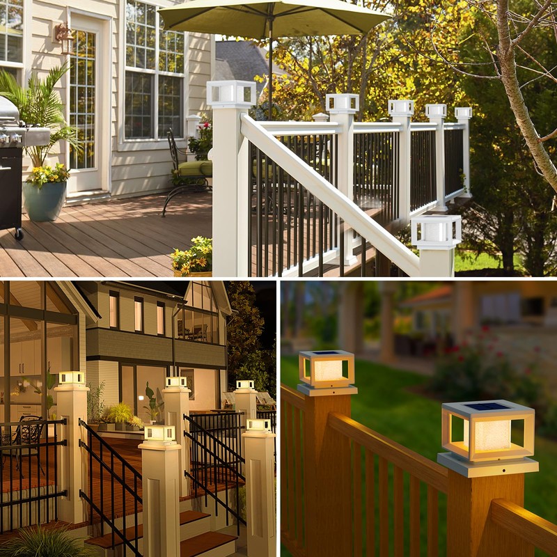 Mlambert 8 Pack Solar Post Lights Outdoor, Waterproof Fence Cap