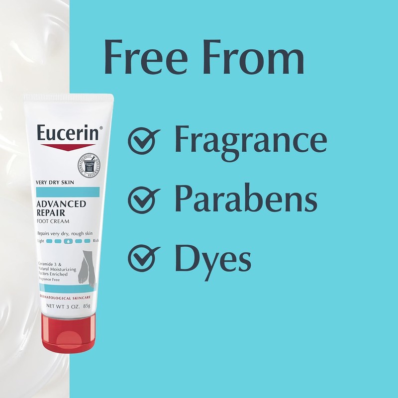 Eucerin Intensive Repair, Extra-Enriched Foot Creme, 3 Oz (Pack of